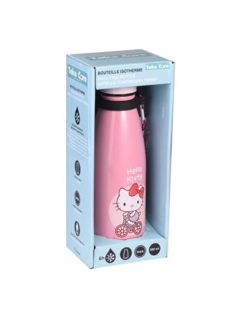 HELLO KITTY BOTTLE PINK WITH HOOK 350ML