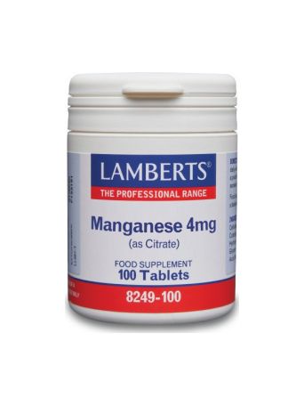 Lamberts Manganese 4mg (as Citrate) 100 Ταμπλέτες