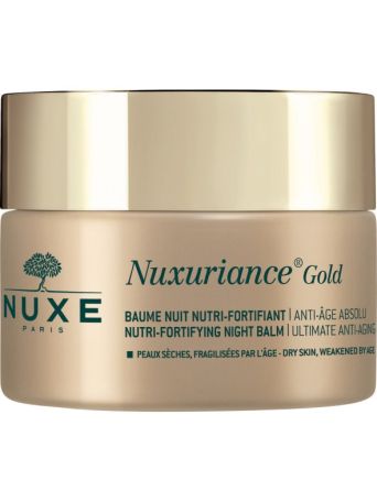 NUXE NUXURIANCE® GOLD Nutri-Fortifying Night Balm 60+ - Balm νύχτας για θρέψη και ενδυνάμωση για ξηρή επιδερμίδα που έχει γίνει εύθραυστη με τη πάροδο του χρόνου 50ML