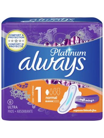 Always Platinum Comfort & Protection Soft Wings Ultra Size 1 Normal 8τμχ