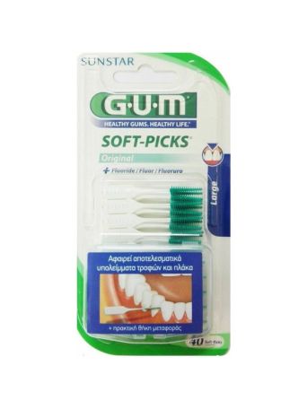 GUM Soft Picks Μεσοδόντιες Οδοντογλυφίδες Extra Large Πράσινες 40τμχ