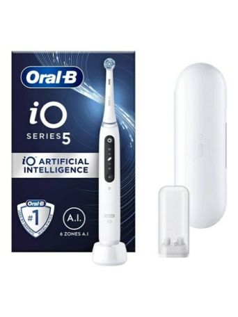 Oral-B IO Series 5 Ηλεκτρική Οδοντόβουρτσα με Αισθητήρα Πίεσης και Θήκη Ταξιδίου White