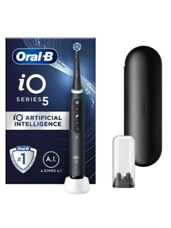Oral-B IO Series 5 Ηλεκτρική Οδοντόβουρτσα με Αισθητήρα Πίεσης και Θήκη Ταξιδίου Black