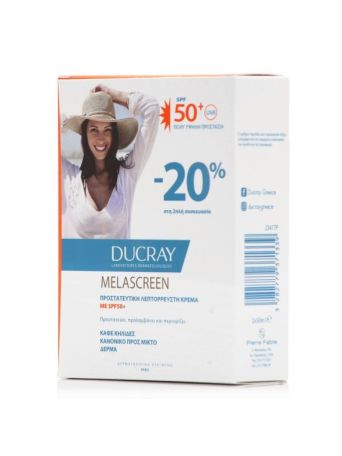 Ducray Melascreen Light Cream Normal to Combination Skin Αντηλιακή Κρέμα Προσώπου SPF50 2x50ml