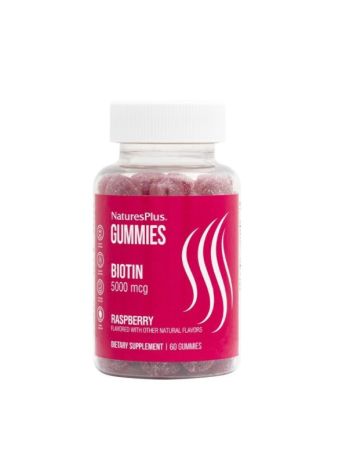 Nature's Plus Gummies Biotin 500mcg Raspberry 60 ζελεδάκια