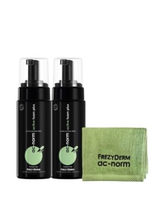 Frezyderm Promo Pack Ac-Norm Active Foam Plus Αφρός κατά της Ακμής 2x150ml με ΔΩΡΟ Πετσέτα Προσώπου