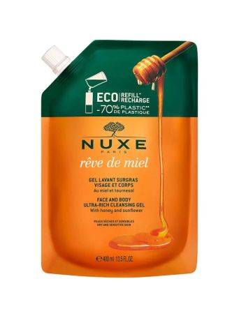 Nuxe Refill Rêve de Miel Gel Lavant Visage et Corps - Gel καθαρισμού για σώμα & πρόσωπο 400ml