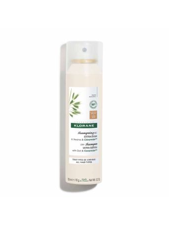 Klorane - Εξαιρετικά Ήπιο Dry shampoo με Χρώμα - Καστανά έως Σκούρα Μαλλιά - με Βρώμη & Κεραμίδια 150ml