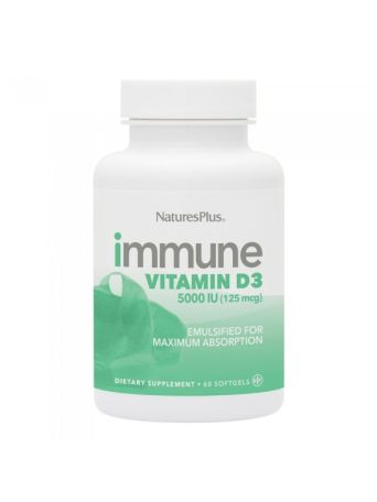 Nature's Plus Immune Vitamin D3 5000iu 60 μαλακές κάψουλες