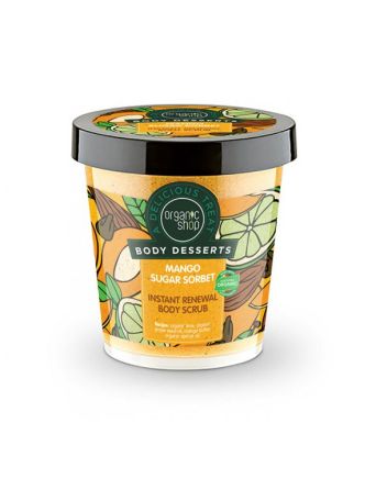 Natura Siberica Organic Shop Body Desserts Mango Sugar Sorbet Instant Renewal Body Scrub 450ml