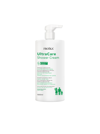 Froika Ultra Care Shower Cream 1000ml Face & Body Αφρόλουτρο Gel Καθαρισμού 48η Αίσθηση Φρεσκάδας