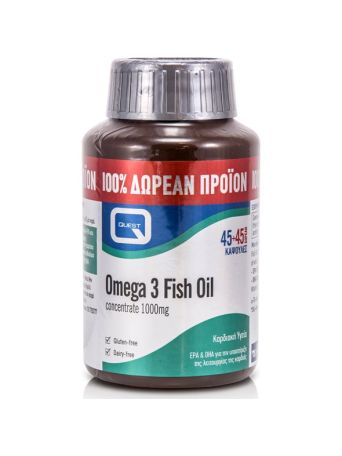 Quest Omega 3 Fish Oil 1000mg 45+45 κάψουλες