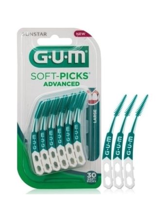 GUM Soft-Picks Advanced Μεσοδόντιες Οδοντογλυφίδες Large Πράσινες 30τμχ
