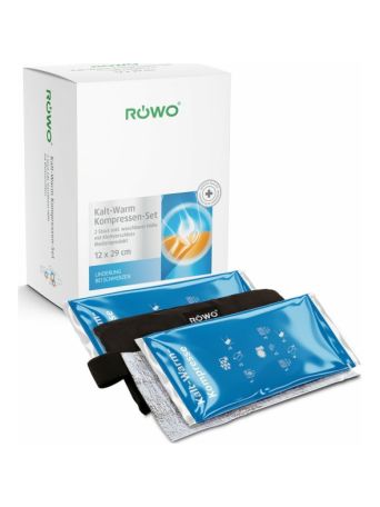 Rowo Κομπρέσες Κρυοθεραπείας / Θερμοθεραπείας με Velcro & Ελαστική Ταινία Στερέωσης 12x29cm 2τμχ