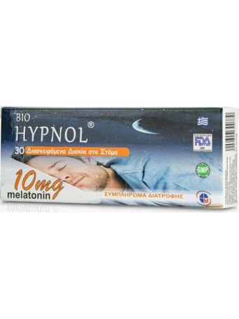Medichrom Bio Hypnol Melatonin 10mg Συμπλήρωμα για τον Ύπνο 30 υπογλώσσια δισκία