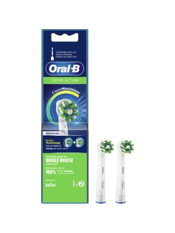 Oral-B Cross Action CleanMaximiser Improved Ανταλλακτικές Κεφαλές για Ηλεκτρική Οδοντόβουρτσα 80347920 2τμχ
