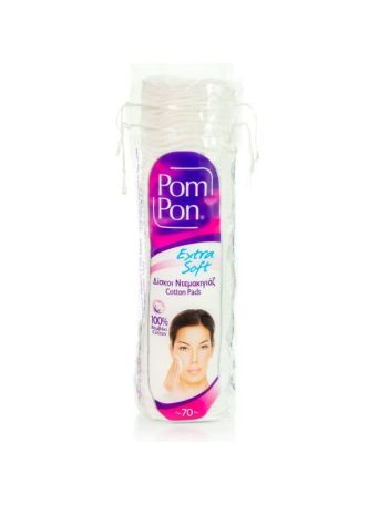 Pom Pon Extra Soft Δίσκοι Ντεμακιγιάζ από 100% Βαμβάκι 70τμχ