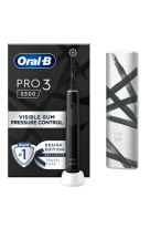 Oral-B Pro 3 3500 Design Edition Ηλεκτρική Οδοντόβουρτσα με Χρονομετρητή, Αισθητήρα Πίεσης και Θήκη Ταξιδίου Black