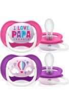 Philips Ultra Air Pacifier Σιλικόνης Pink 6-18m 2τμχ