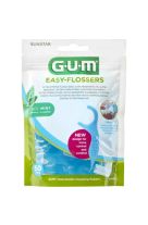 GUM Easy-Flossers 890 Κερωμένο Οδοντικό Νήμα με Γεύση Μέντα και Λαβή σε Γαλάζιο χρώμα 50τμχ