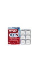 Bayer Rennie Ice Αντιμετώπιση Συμπτωμάτων Καύσους Στομάχου/Γαστρικών Ενοχλήσεων 24 Μασώμενα Δισκία Cool Mint Χωρίς Ζάχαρη