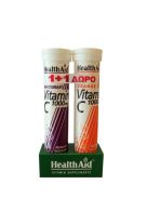 Health Aid Vitamin C Blackcurrant + Vitamin C Orange 1000mg 40 αναβράζοντα δισκία