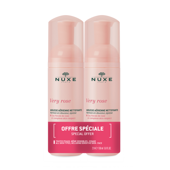NUXE PROMO VERY ROSE LIGHT CLEANSING FOAM X 2 ΝΕΟ 150 ML X 2