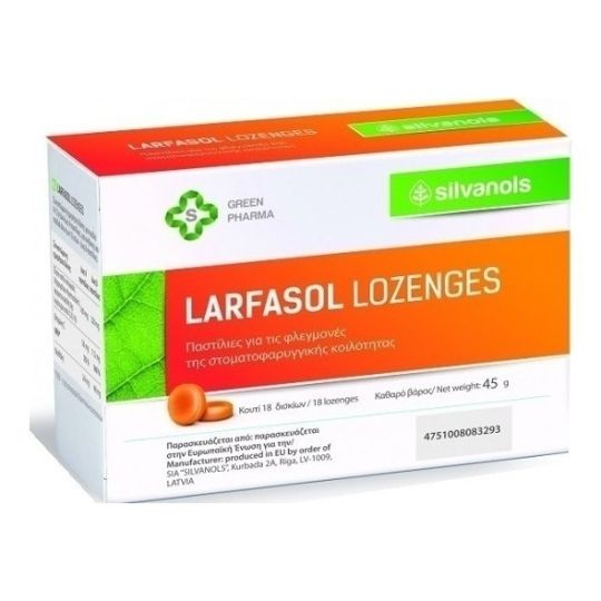 Uplab Pharmaceuticals Larfasol Lozenges Παστίλιες για τις Φλεγμονές της Στοματοφαρυγγικής Κοιλότητας 45gr