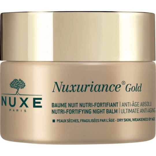 NUXE NUXURIANCE® GOLD Nutri-Fortifying Night Balm 60+ - Balm νύχτας για θρέψη και ενδυνάμωση για ξηρή επιδερμίδα που έχει γίνει εύθραυστη με τη πάροδο του χρόνου 50ML