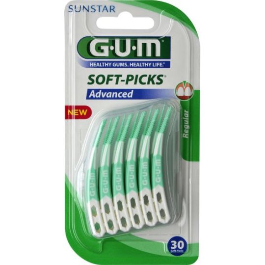 GUM Soft-Picks Advanced Μεσοδόντιες Οδοντογλυφίδες Regular Πράσινες 30τμχ