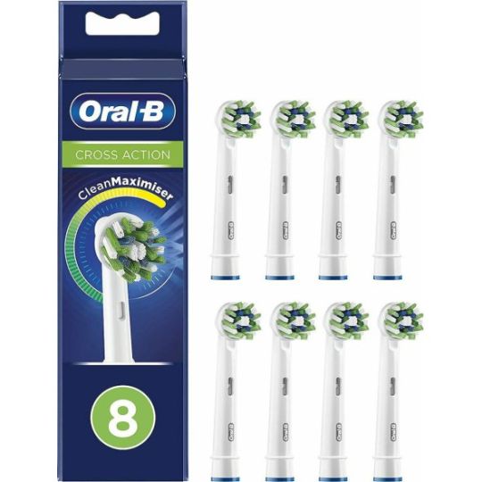 Oral-B Cross Action CleanMaximizer XXL Pack Ανταλλακτικές Κεφαλές για Ηλεκτρική Οδοντόβουρτσα 8τμχ