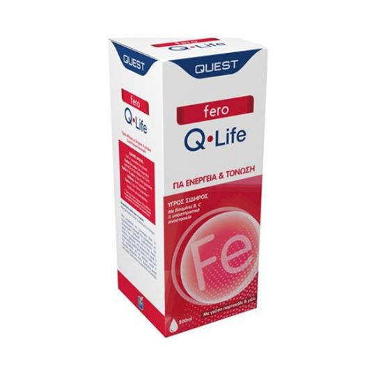 Quest Nutra Pharma Fero Q Life Υγρός Σίδηρος Πορτοκάλι & Μέλι 200ml