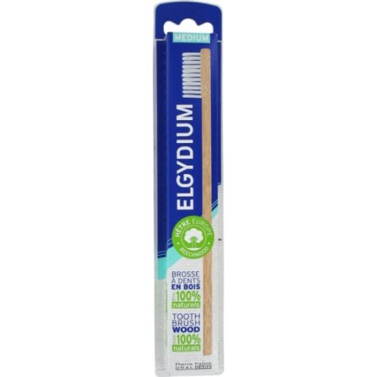 Elgydium Eco-Friendly Toothbrush Wood White Hairs Medium
