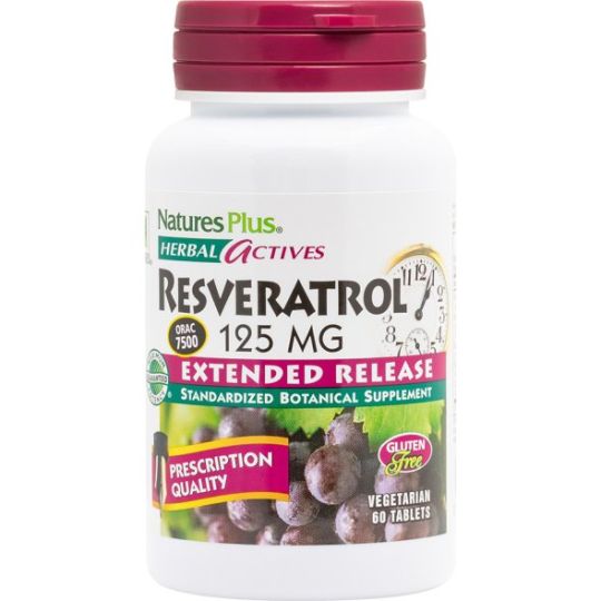 Nature's Plus Herbal Actives Resveratrol Extended Release 60 ταμπλέτες