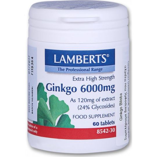 Lamberts Ginkgo 6000mg 60 ταμπλέτες