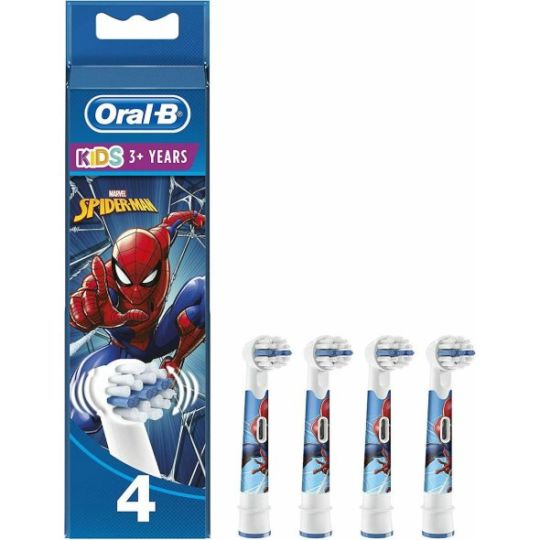 Oral-B Ανταλλακτικό για Ηλεκτρική Οδοντόβουρτσα Kids Spiderman για 3+ χρονών 4τμχ