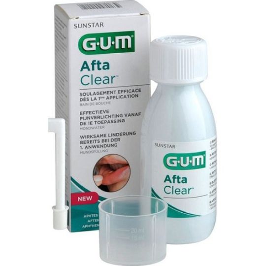 GUM MOUTH ULCERS AFTACLEAR RINSE 120ML 2410