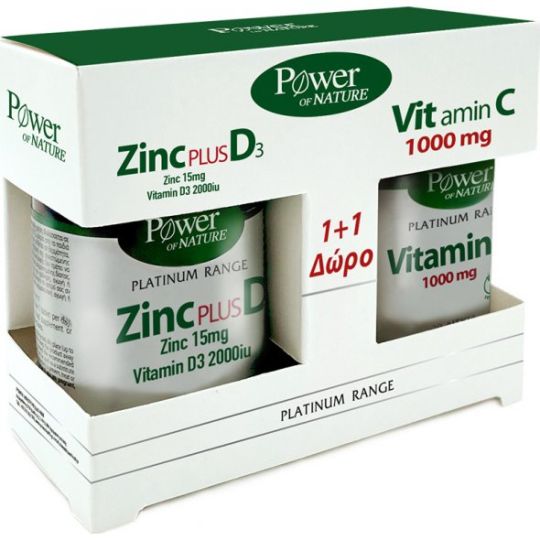 Power Health Classics Platinum Range Zinc Plus D3 15mg/2000iu 30 ταμπλέτες & Vitamin C 1000mg 20 ταμπλέτες