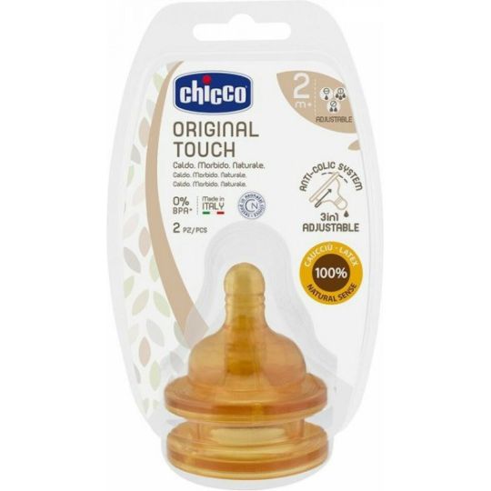 Chicco Original Touch Θηλές από Καουτσούκ Ρυθμιζόμενης Ροής 2τμχ