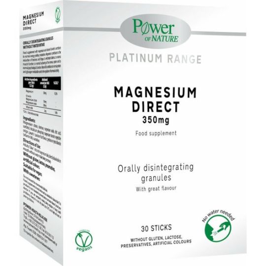 Power Of Nature Platinum Range Magnesium Direct 350mg 30 φακελίσκοι