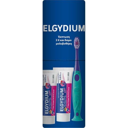 Elgydium Οδοντόκρεμα Kids Promo Pack 50ml με Γεύση Κόκκινα Φρούτα για 3+ χρονών & Οδοντόβουρτσα