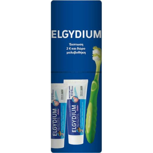 Elgydium Οδοντόκρεμα Junior Promo Pack 50ml με Γεύση Τσιχλόφουσκα για 7+ χρονών & Οδοντόβουρτσα