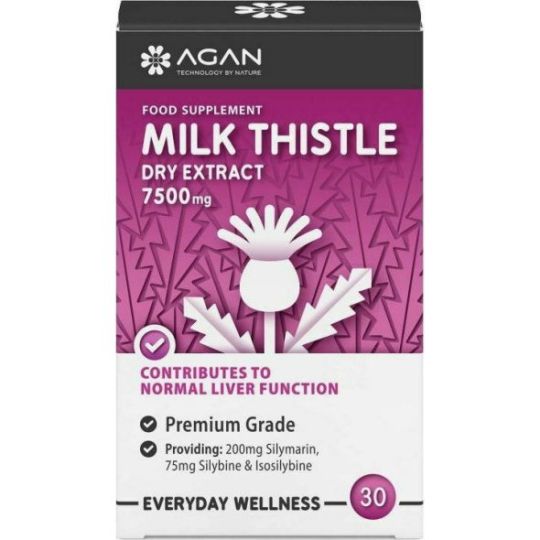 Agan Milk Thistle Dry Extract 7500mg 30 ταμπλέτες
