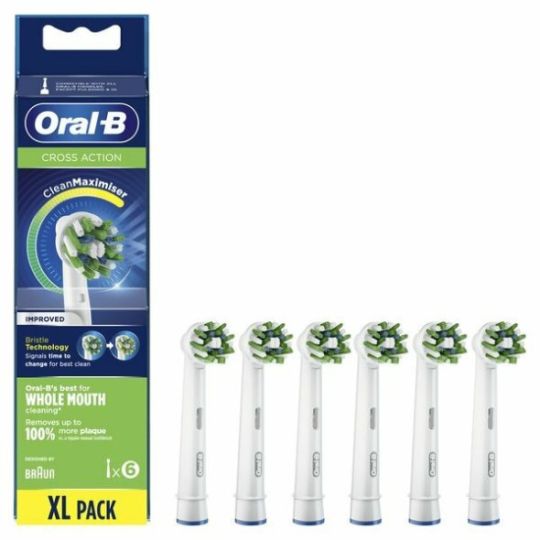 Oral-B Cross Action CleanMaximiser XL Pack Ανταλλακτικές Κεφαλές για Ηλεκτρική Οδοντόβουρτσα BRA-EB50-EFFS 6τμχ