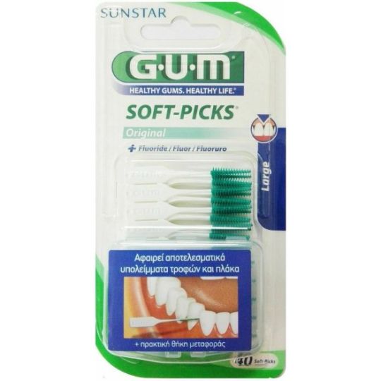 GUM Soft Picks Μεσοδόντιες Οδοντογλυφίδες Extra Large Πράσινες 40τμχ