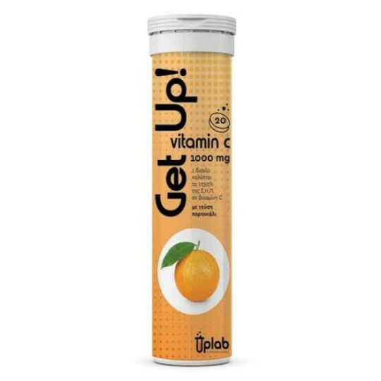 Uplab Pharmaceuticals Get Up Vitamin C 1000mg Πορτοκάλι 20 αναβράζοντα δισκία