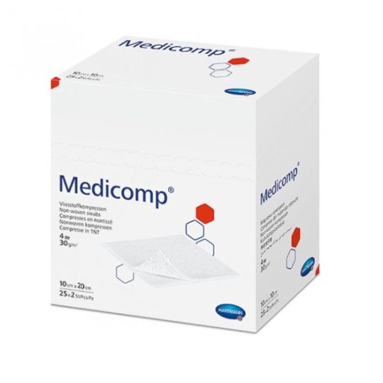Medicomp Γάζα μη Υφασμένη με Αποστειρωμένο Φλις 4ply 10x20cm (2 Συσκευασίες των 25 Τεμαχίων) HARTMANN 4110752