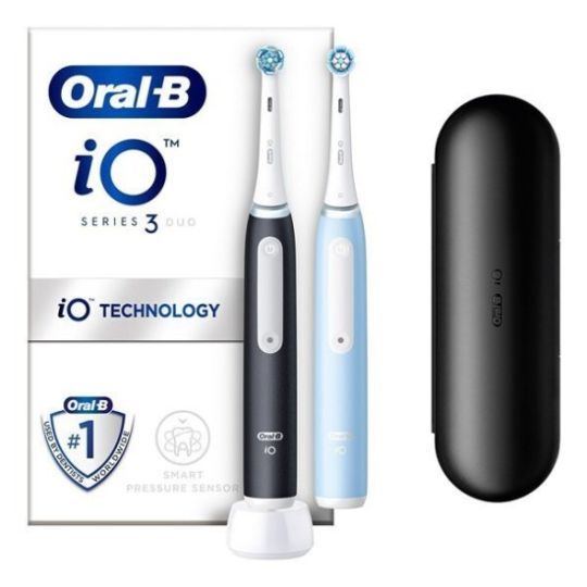 Oral B iO 3 Duo Ηλεκτρικές Οδοντόβουρτσες Black & Blue 2τμχ.