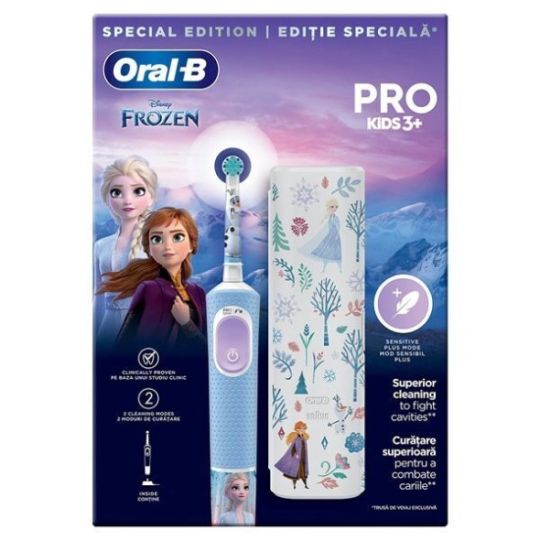 Oral-B Vitality Pro Ηλεκτρική Οδοντόβουρτσα Frozen με Θήκη Ταξιδίου για Παιδιά 3+ Ετών 1τμχ