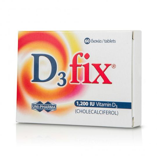 Uni-Pharma D3 Fix Max 1200iu Vitamin D3 60 ταμπλέτες